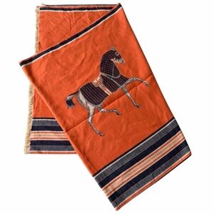 Cashmere Equestrian Horse Print Scarf Shawl